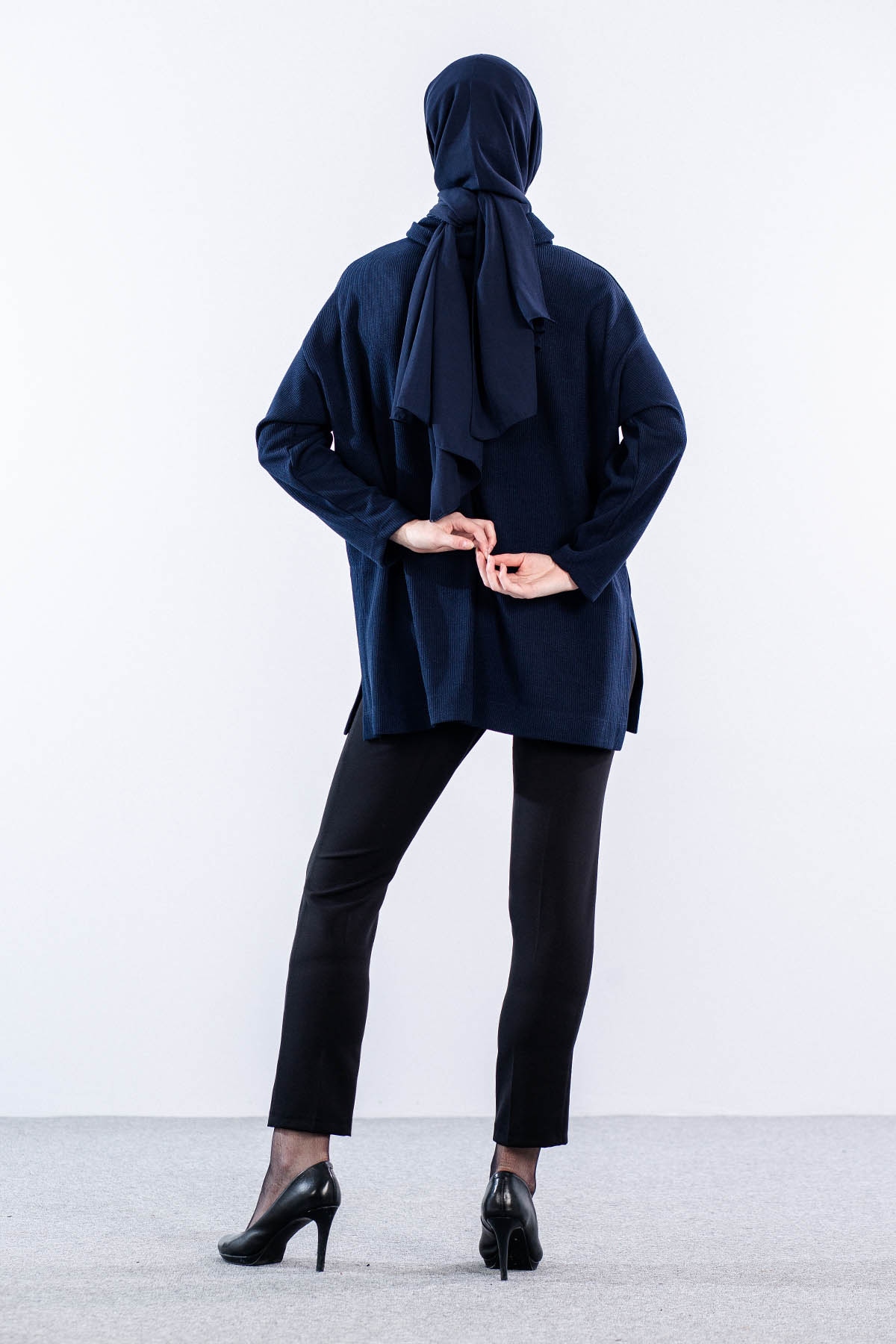 33957 örme Tunik Tek - Lacivert - 6