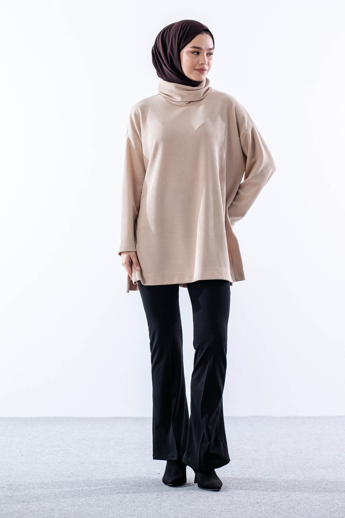 33957 örme Tunik Tek - Toprak - 1