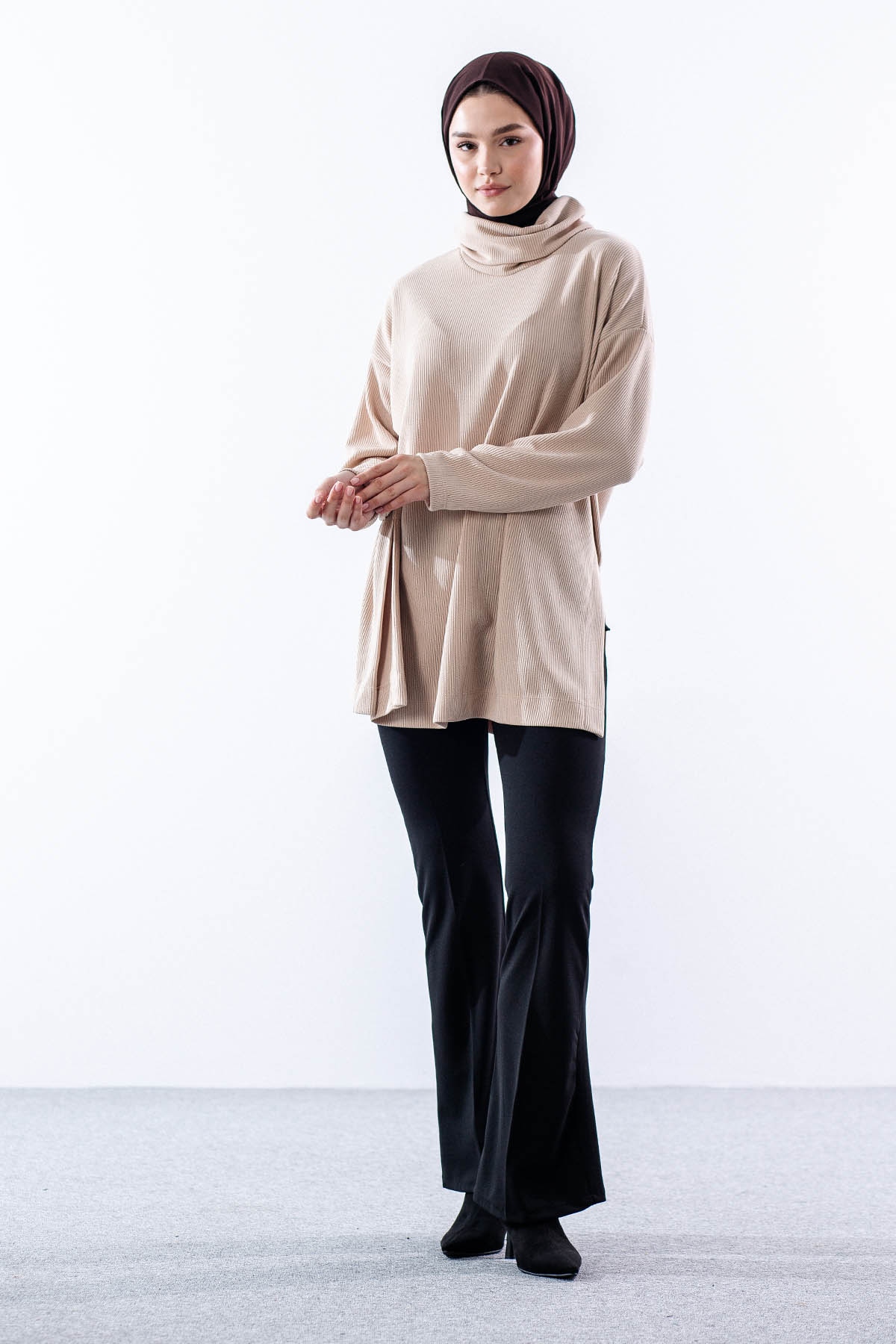 33957 örme Tunik Tek - Toprak - 2