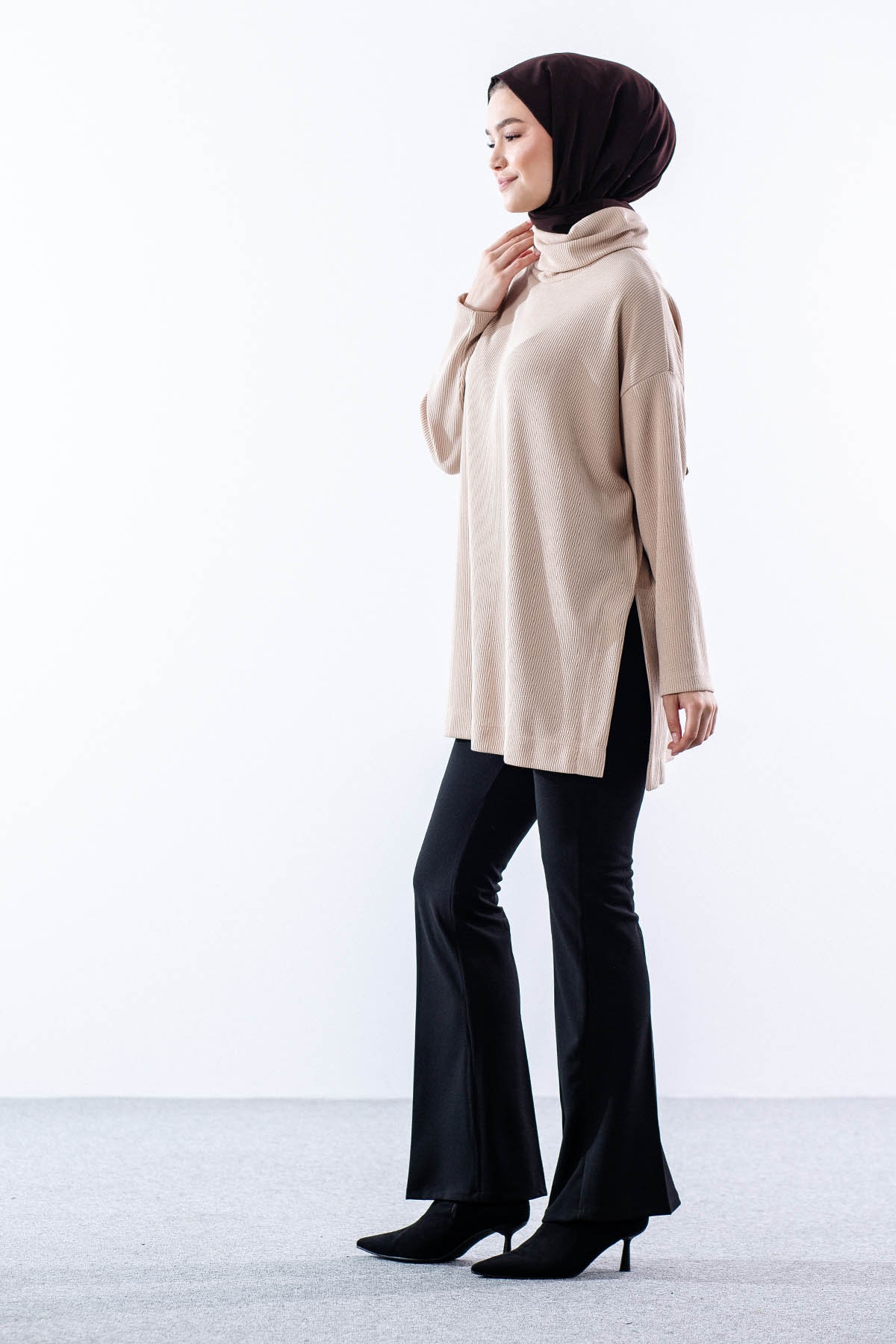 33957 örme Tunik Tek - Toprak - 3