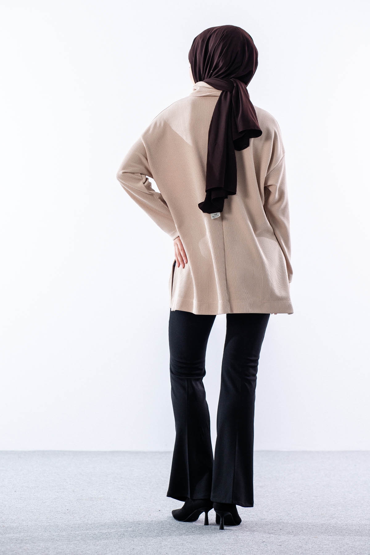 33957 örme Tunik Tek - Toprak - 5