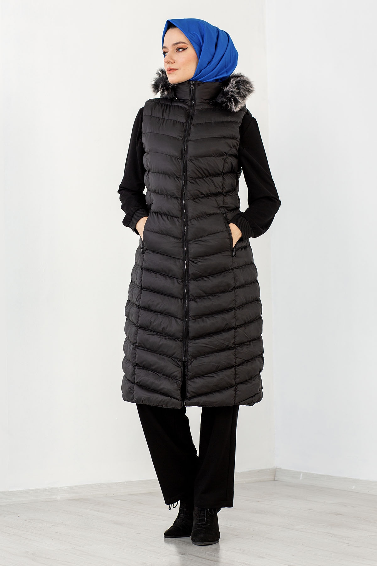 3402 Sisme Yelek 38-46 - Siyah - 1