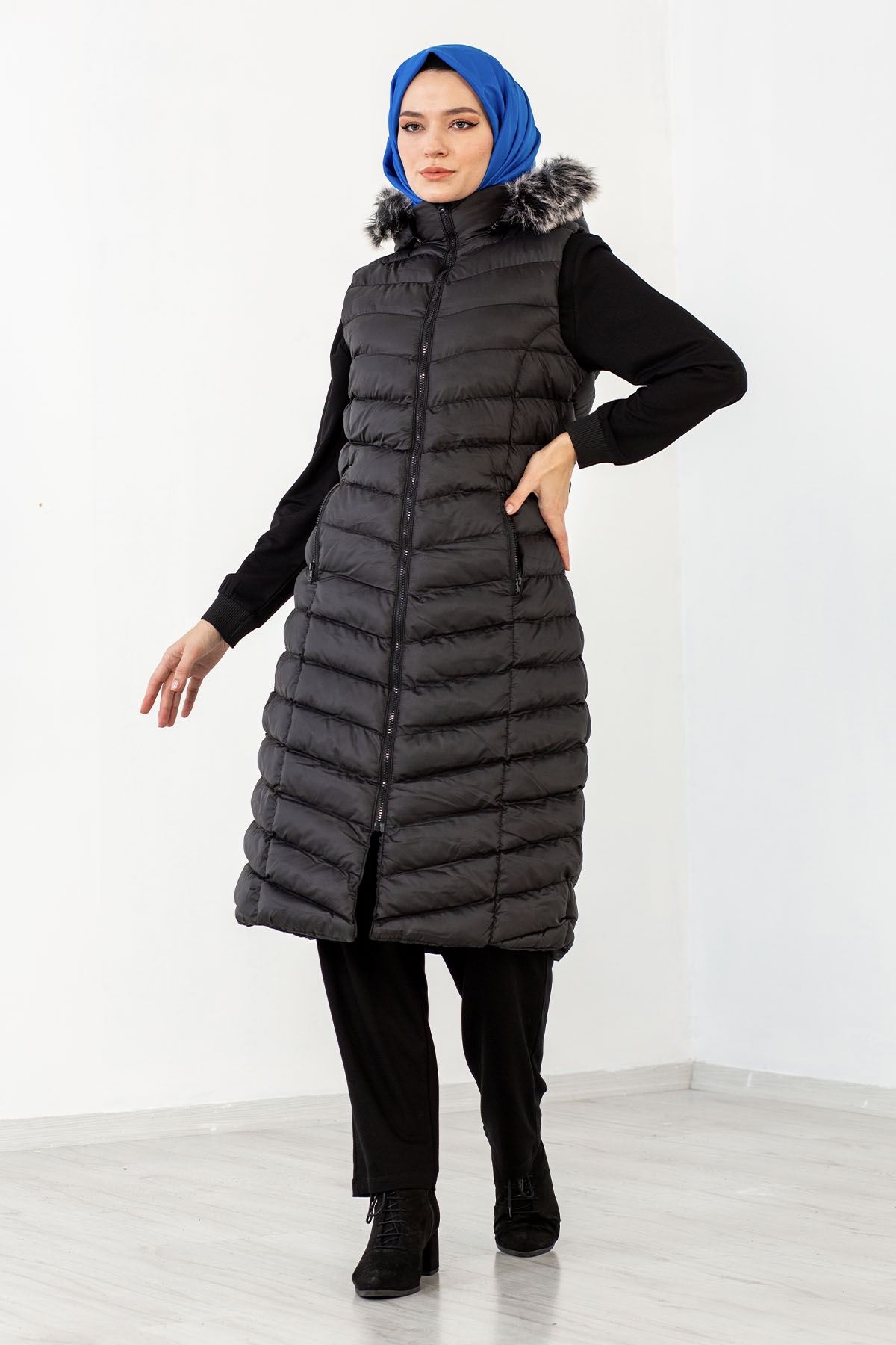 3402 Sisme Yelek 38-46 - Siyah - 2