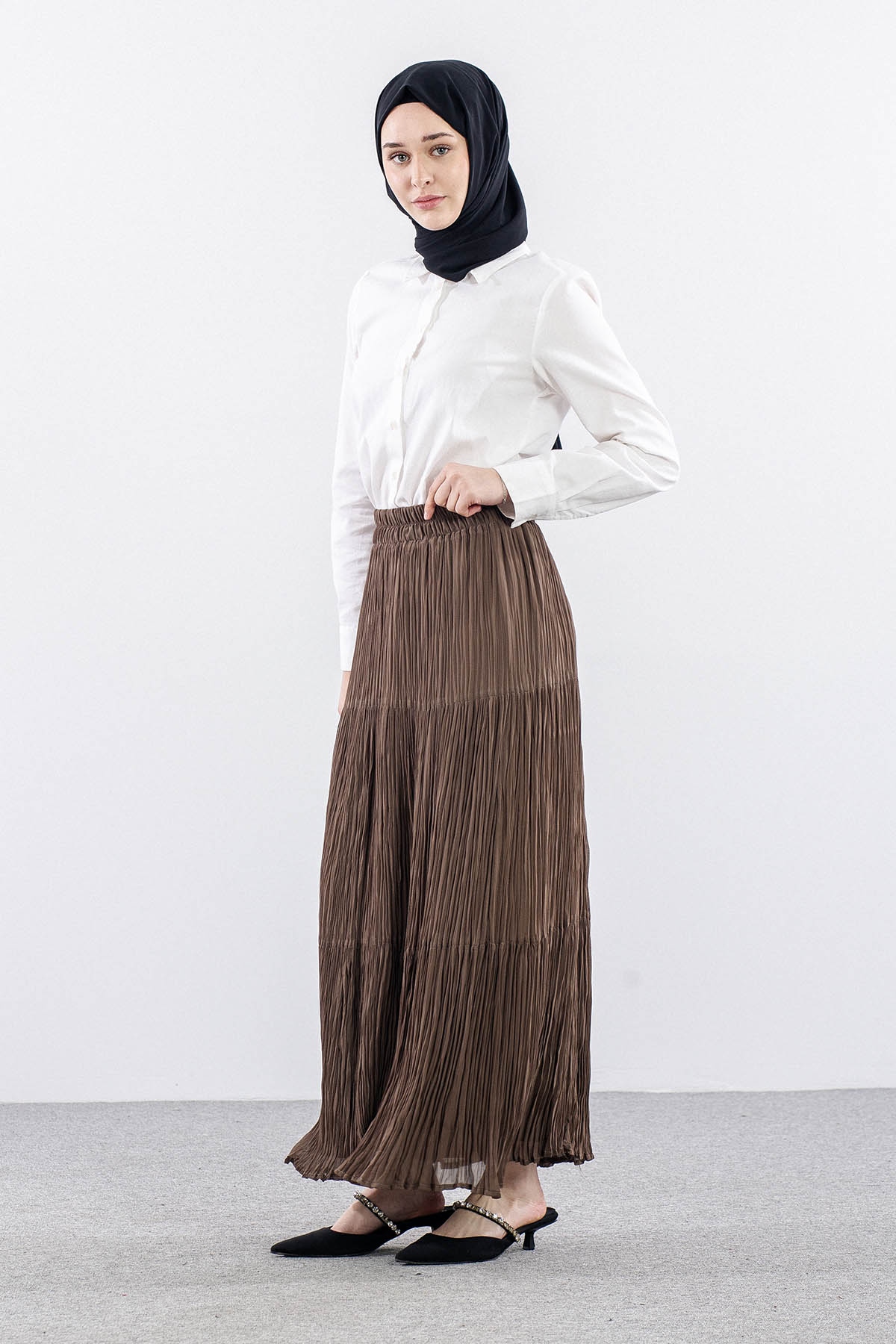 3406 Etek 1-2-3 Katli Sifon Kumas - Acik_kahve - 3