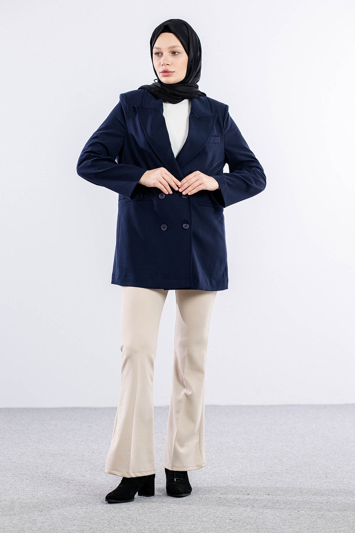 34414 Kruvaze Ceket S-m-l-xl - Lacivert - 1