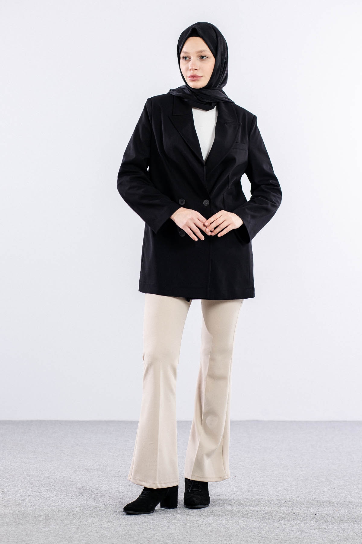 34414 Kruvaze Ceket S-m-l-xl - Siyah - 2