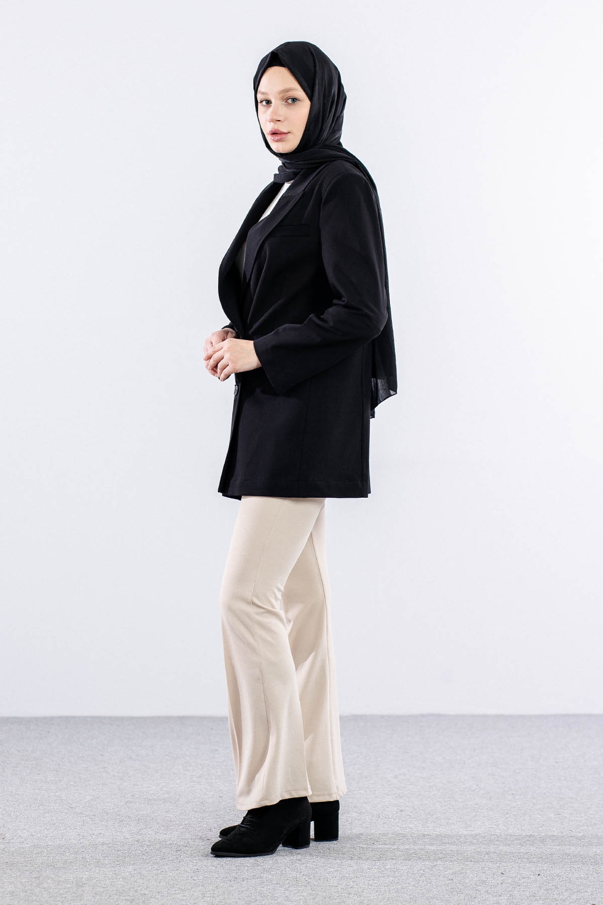 34414 Kruvaze Ceket S-m-l-xl - Siyah - 3