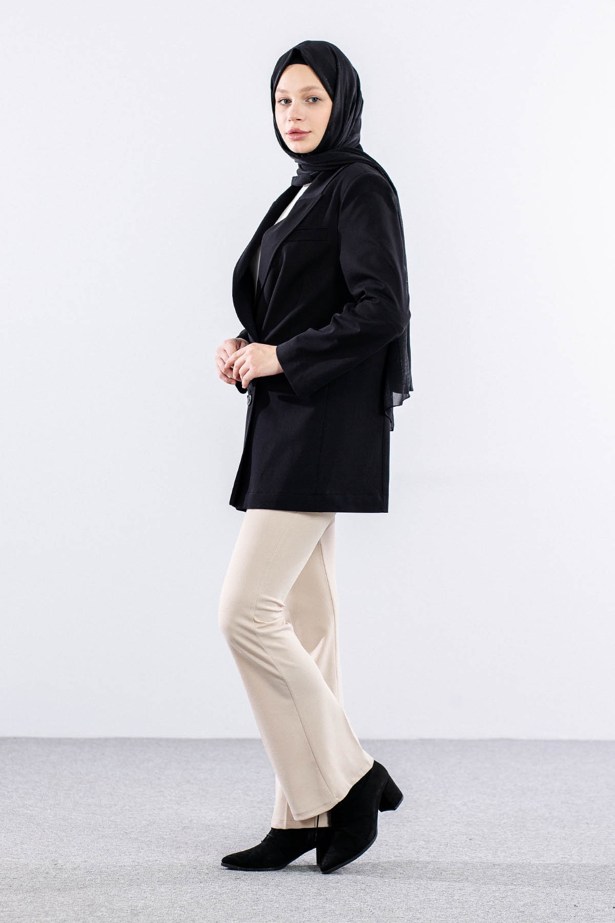 34414 Kruvaze Ceket S-m-l-xl - Siyah - 4