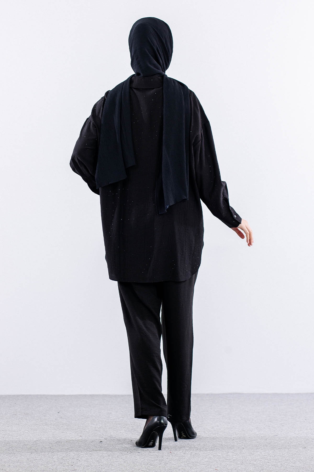 34616 Taşli Tunik Tek - Siyah - 4