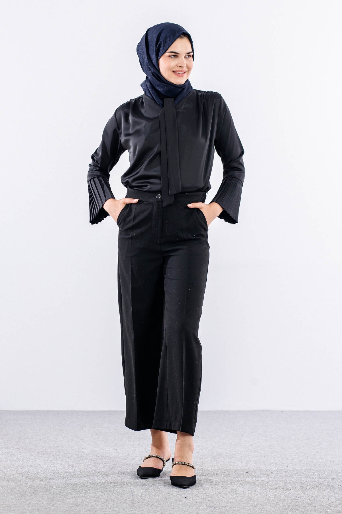 34719 Pantolon S-m-l-xl Taşli - Siyah - 1