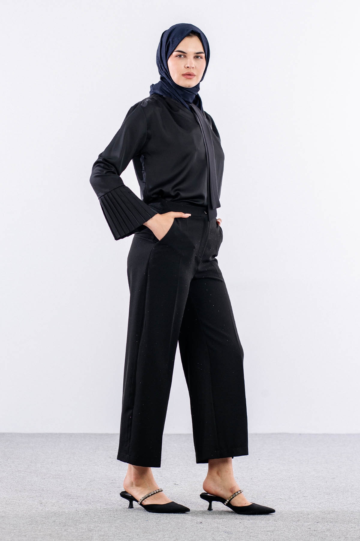 34719 Pantolon S-m-l-xl Taşli - Siyah - 4