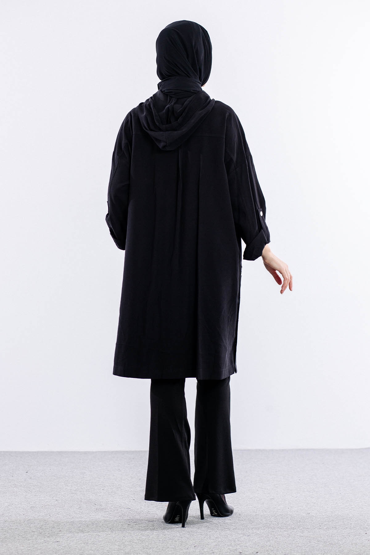 34809 Yirtmaçli Kap Tek - Siyah - 5