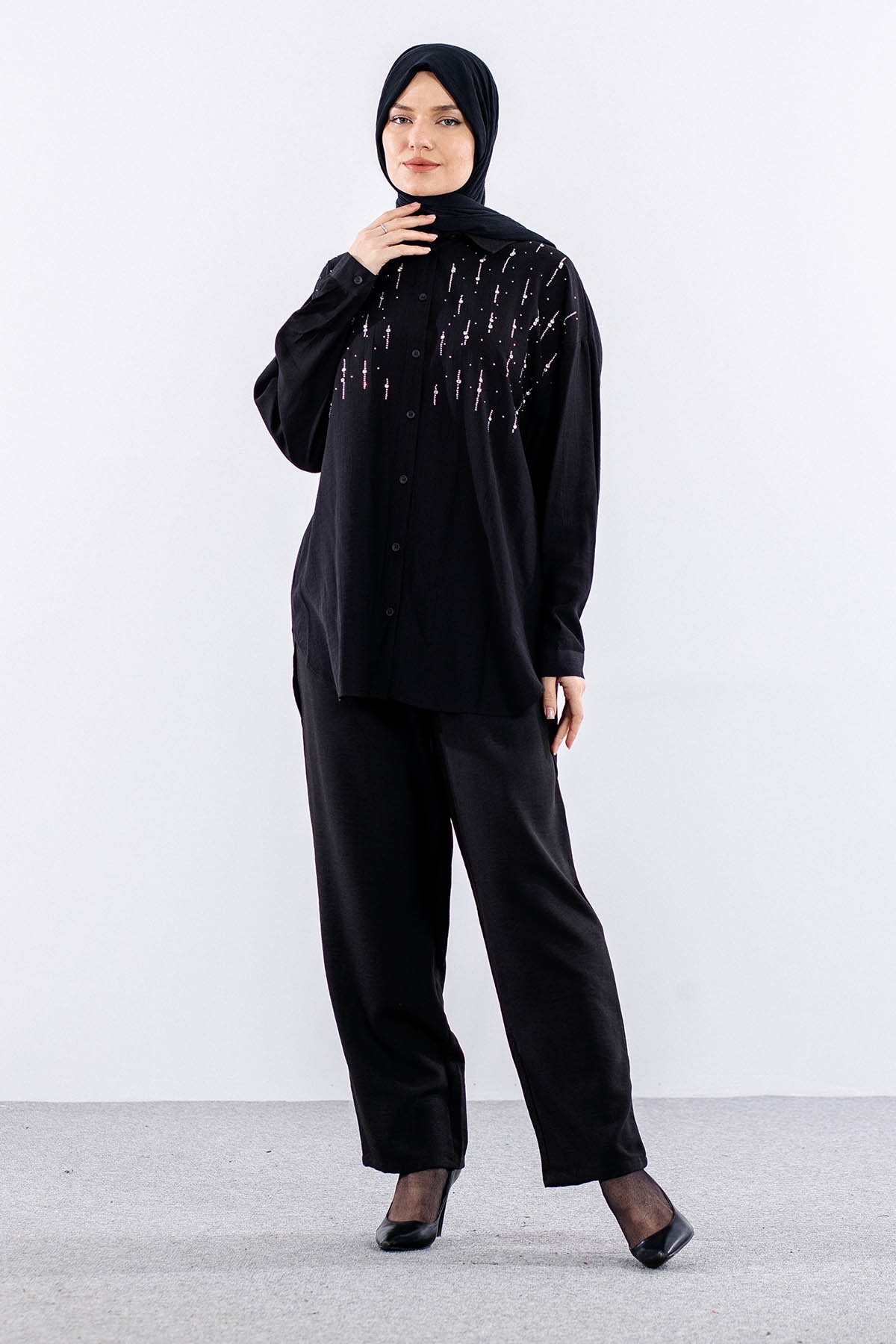 34816 Gömlek Tek - Siyah - 1