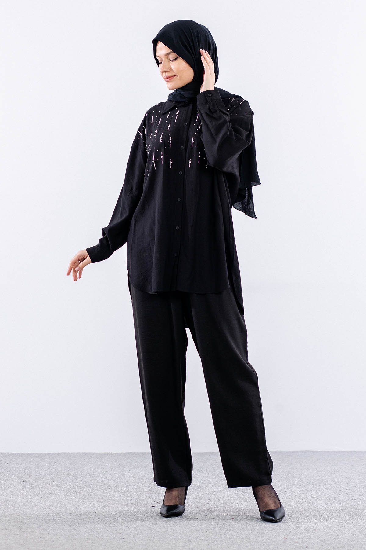 34816 Gömlek Tek - Siyah - 3