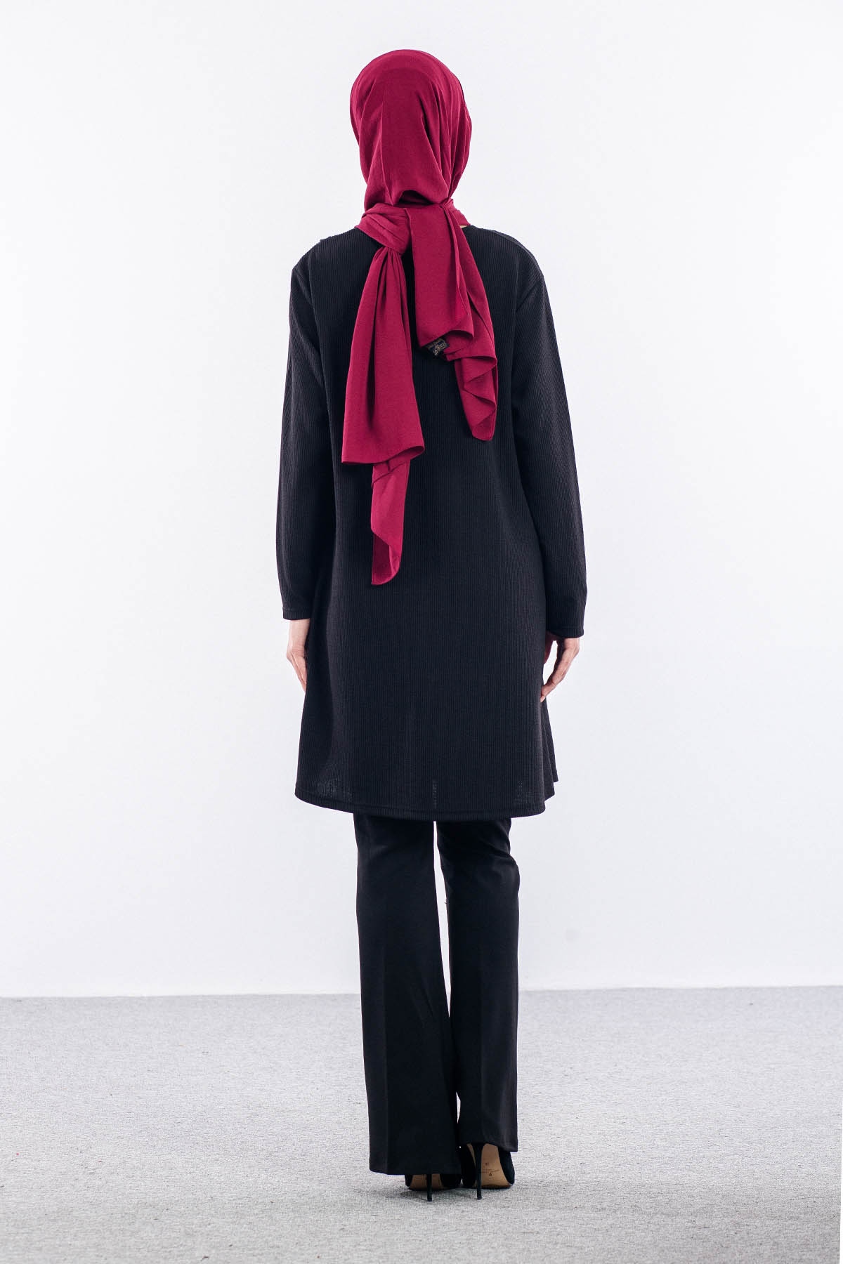 3501 Duğmeli̇ Tunik 46-54 - Siyah - 4