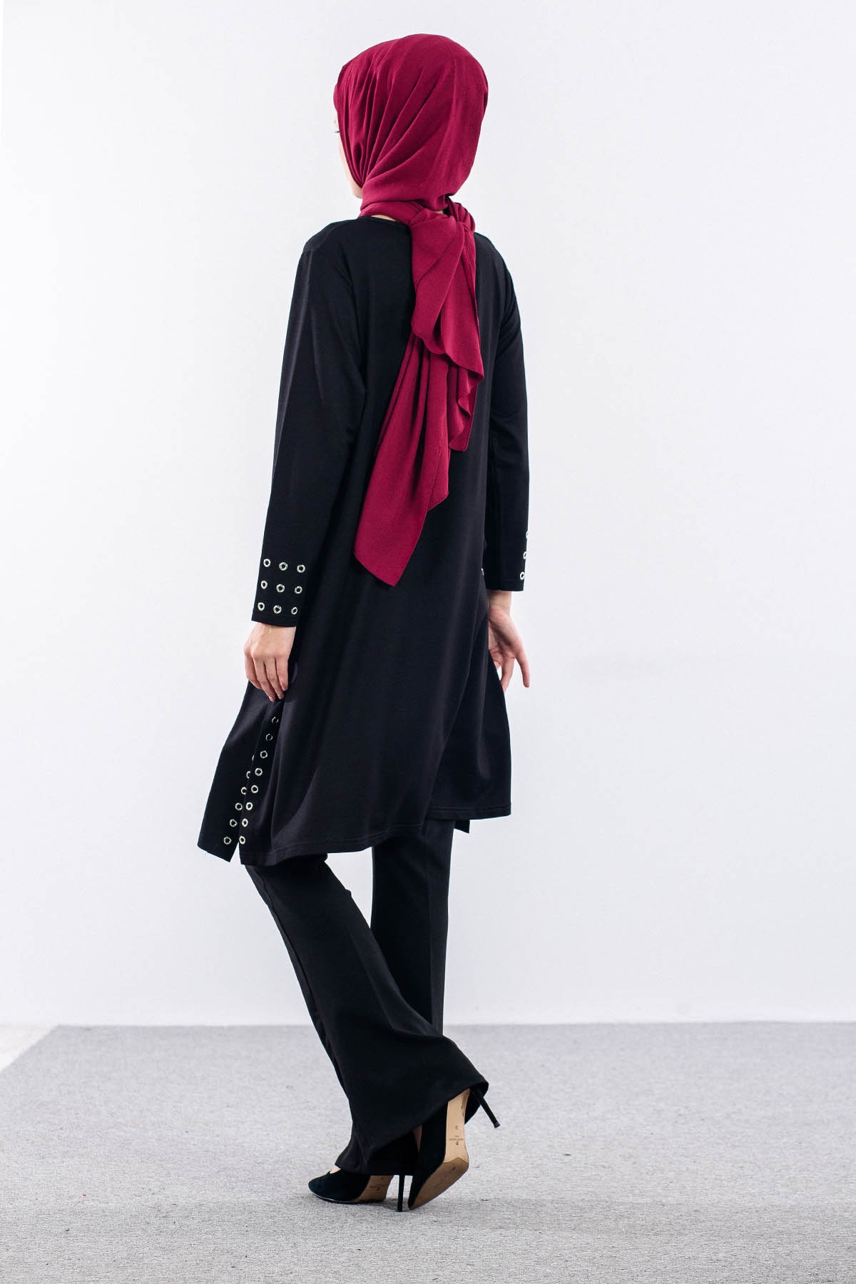 3508 Tunik 46-54 Kusgozu - Siyah - 4