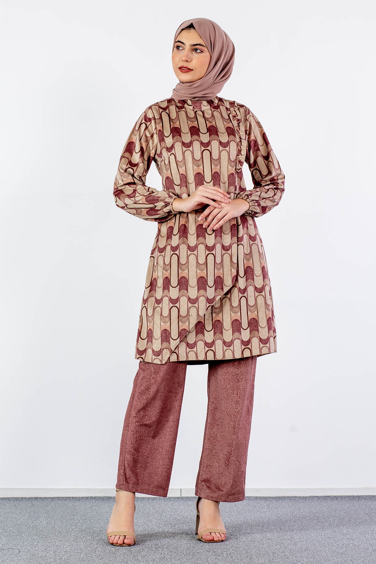 3529 Takim 42-50 Dsn - Pudra - 1