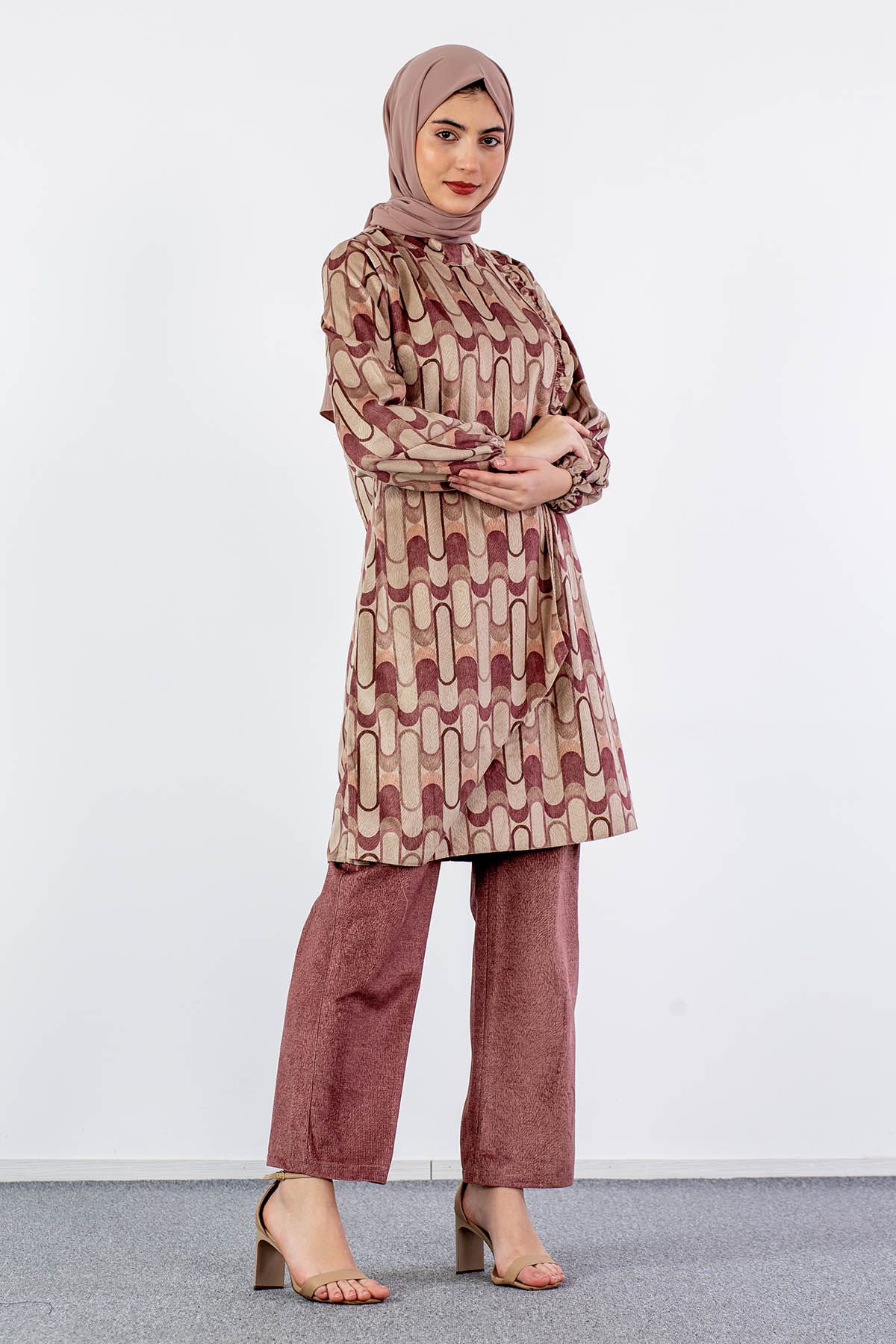 3529 Takim 42-50 Dsn - Pudra - 3