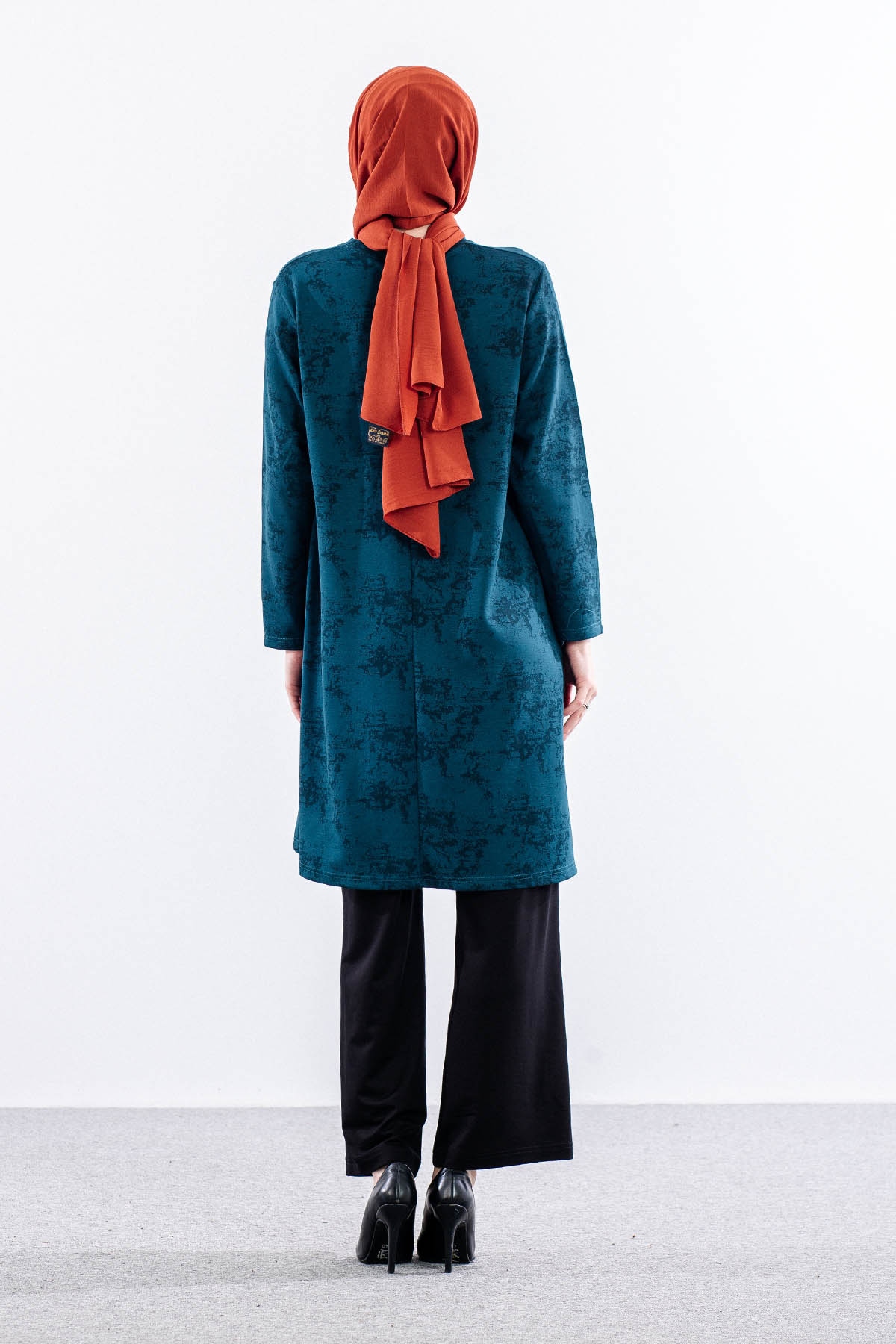 3531 Tunik 46-54 Desenli - Petrol - 5