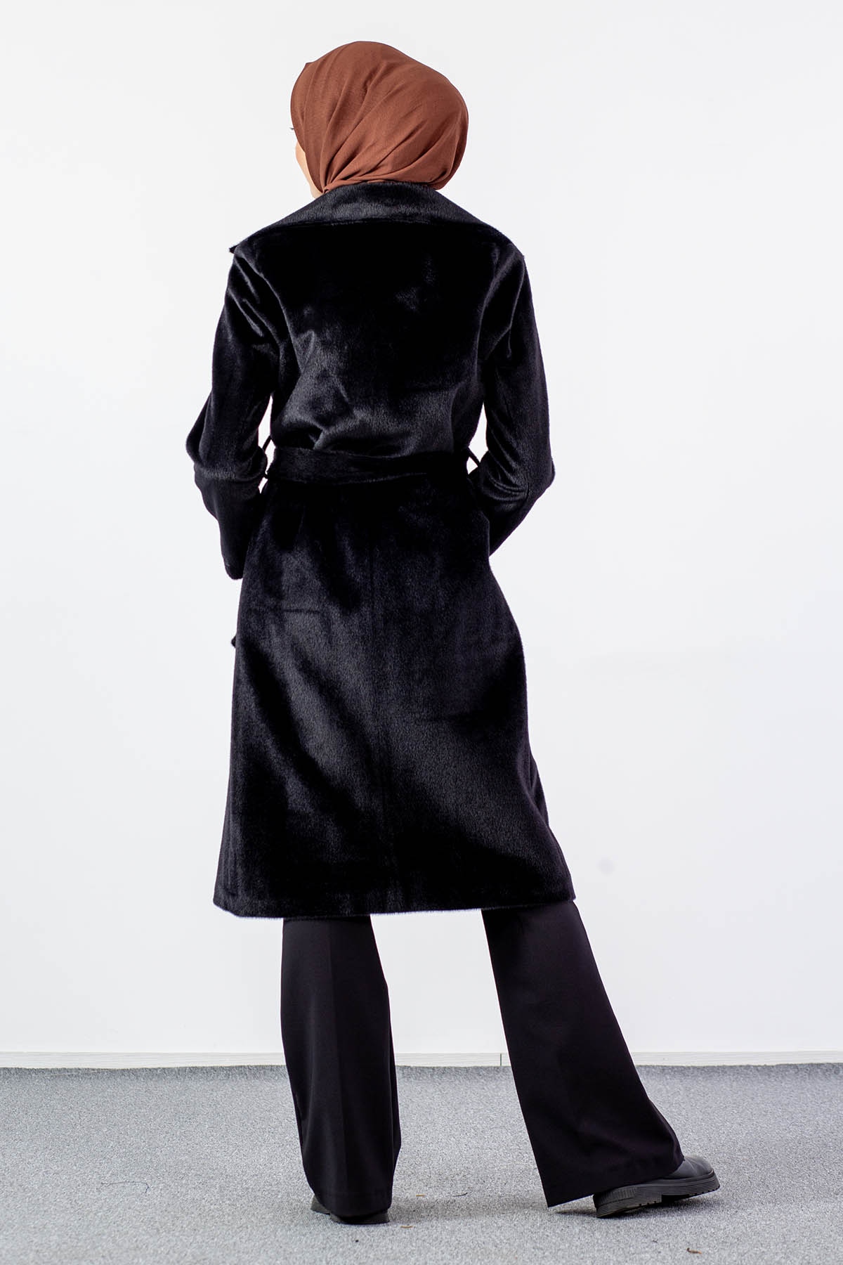 3571 Kaşe Kaban 40-48 - Siyah - 5