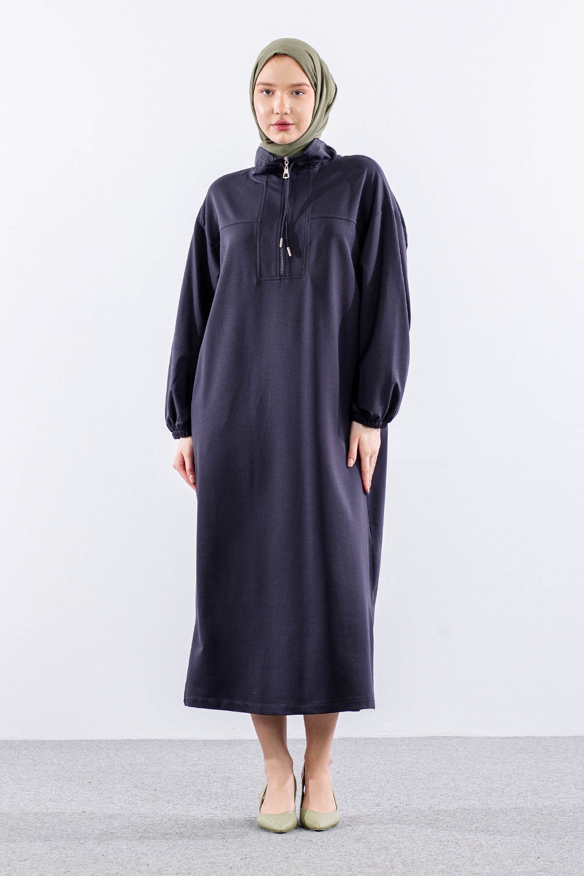 35742 Elbise Tek Keşık Detay - Antrasit - 1