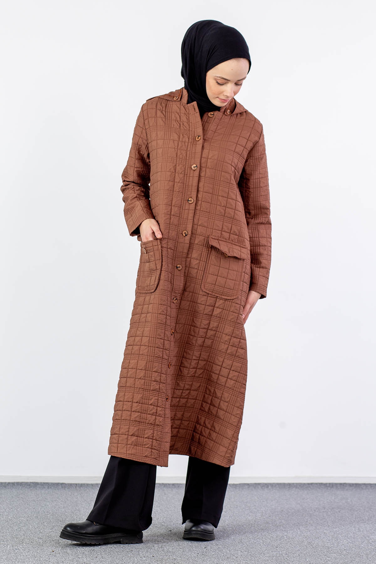 3575 Kapitone Kap 42-52 - Kahve - 3