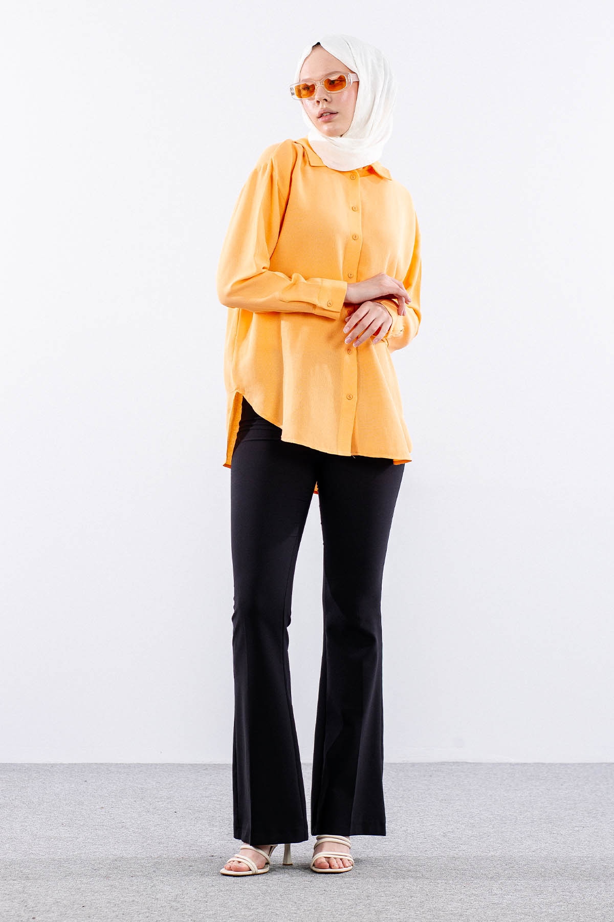 35842 Oversize Basic Gömlek Tek - Smoothie - 1