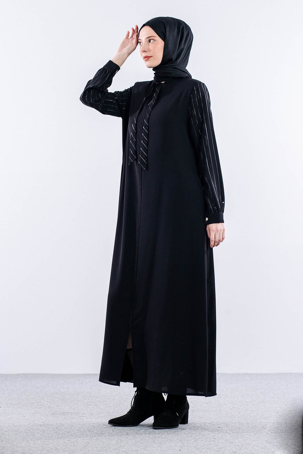 359 şik Ferace 42-52 - Siyah - 3
