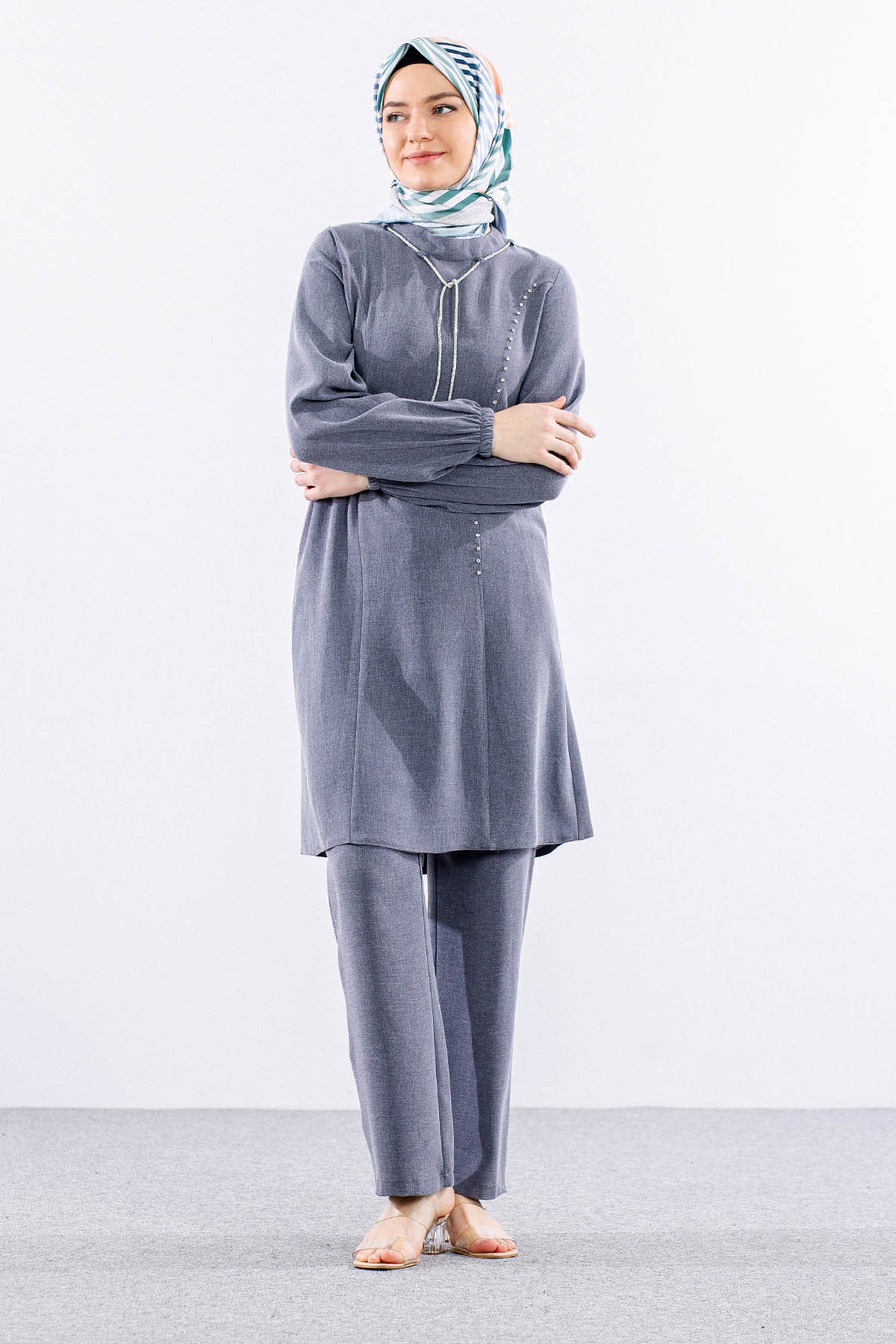 3601 şik Takim 42-50 - Gri - 3