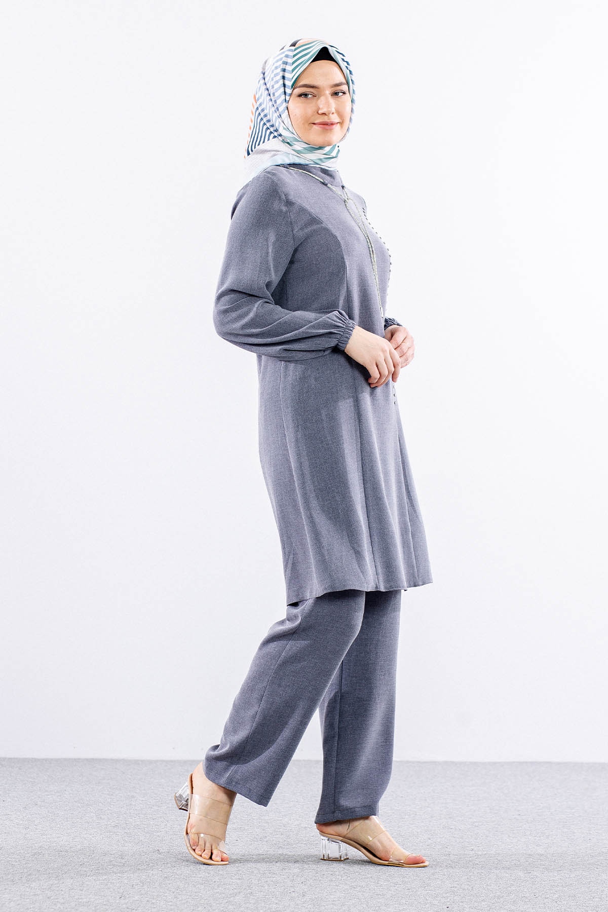 3601 şik Takim 42-50 - Gri - 5