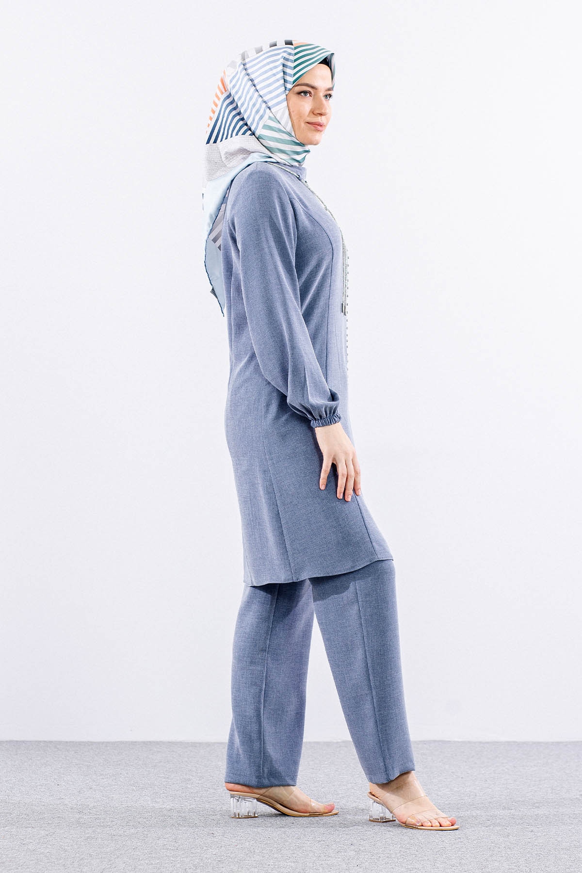 3601 şik Takim 42-50 - Mavi - 4