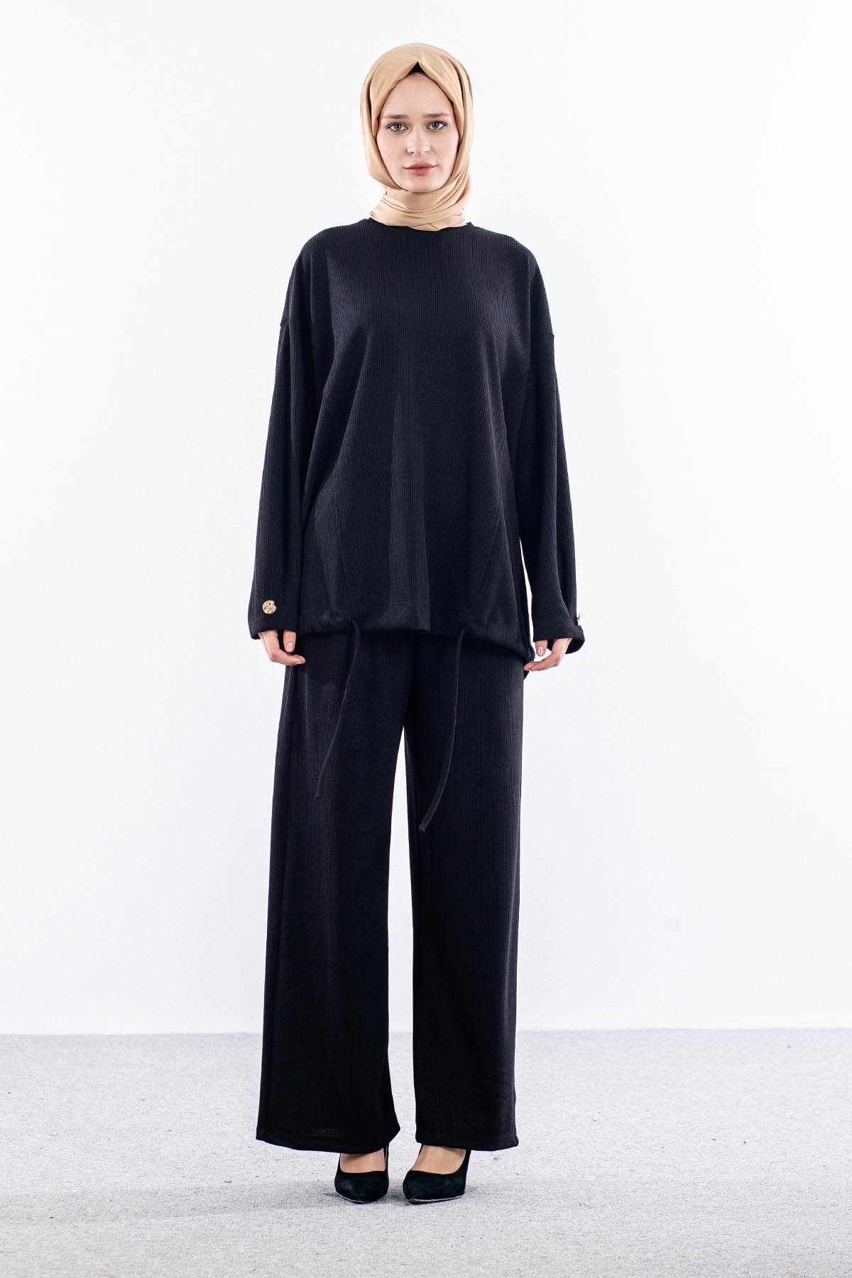 36068 Takim S-m-l Pile Detay - Siyah - 1