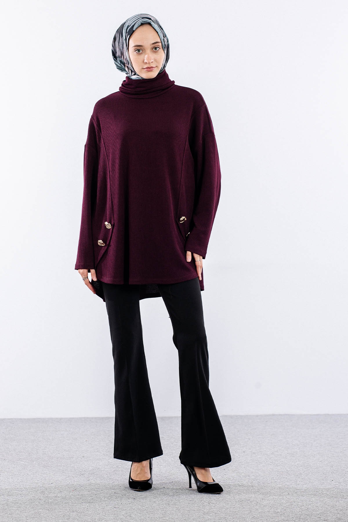 36070 Tunik Tek - Bordo - 2