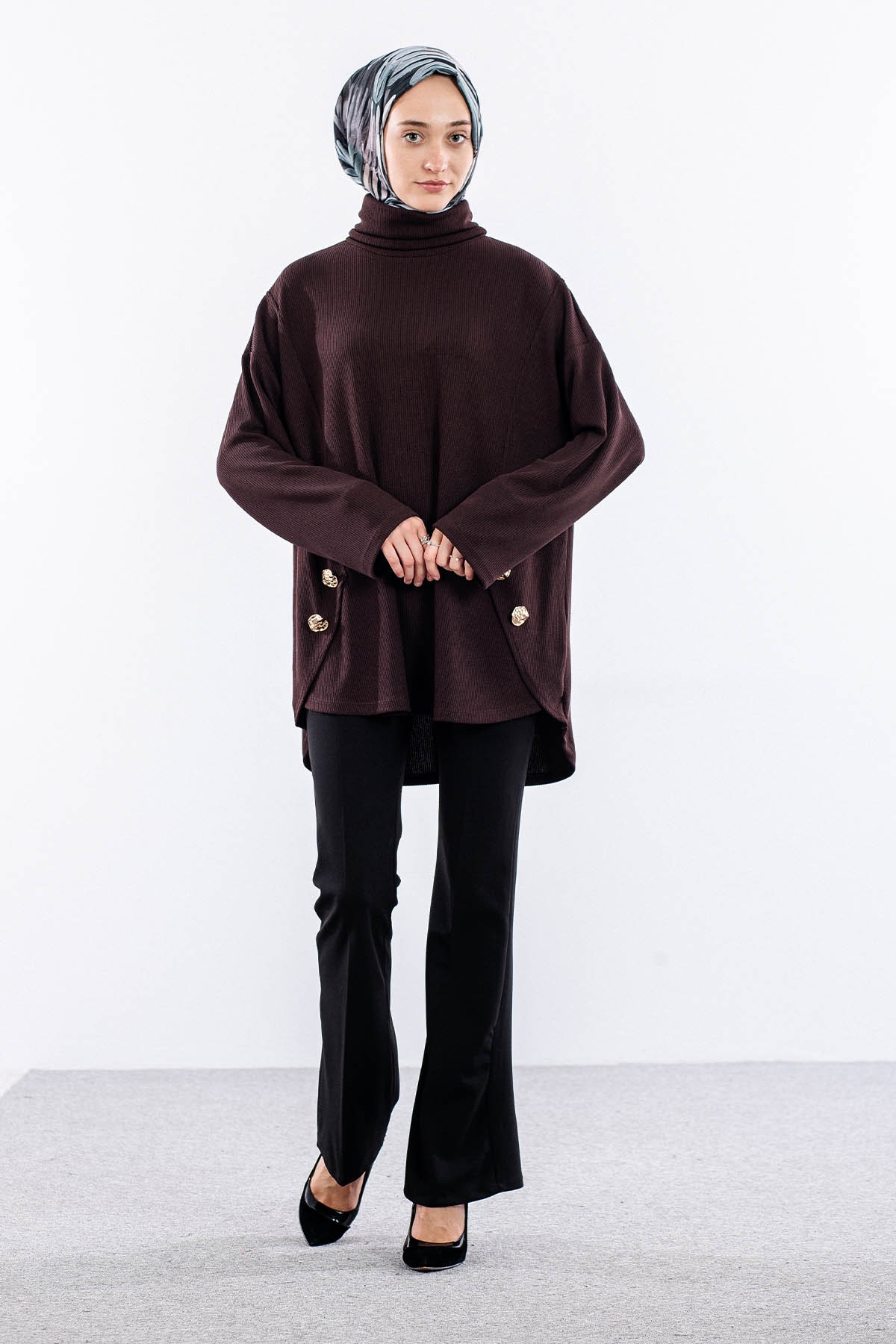 36070 Tunik Tek - Kahve - 1