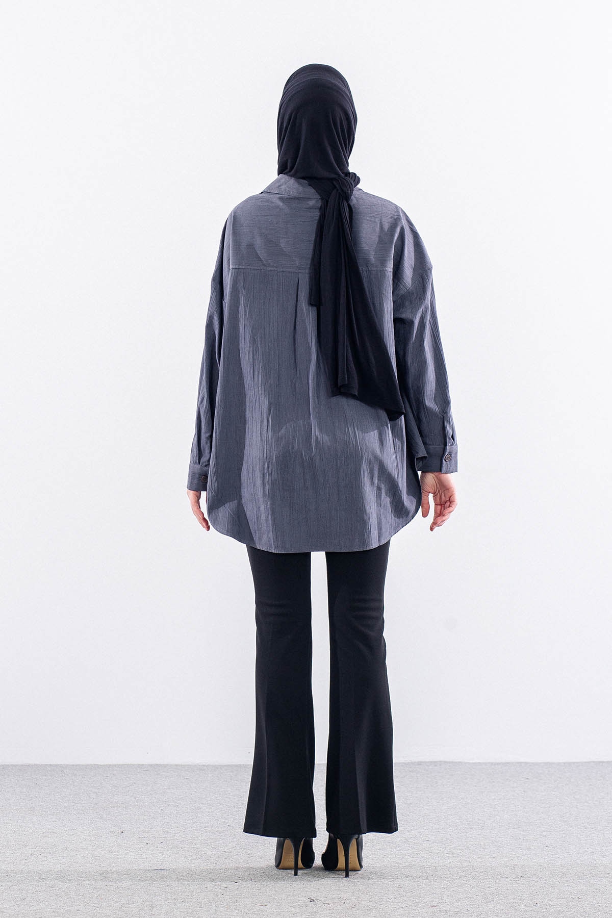 36221 Gömlek Tek Burumcuk - Antrasit - 5