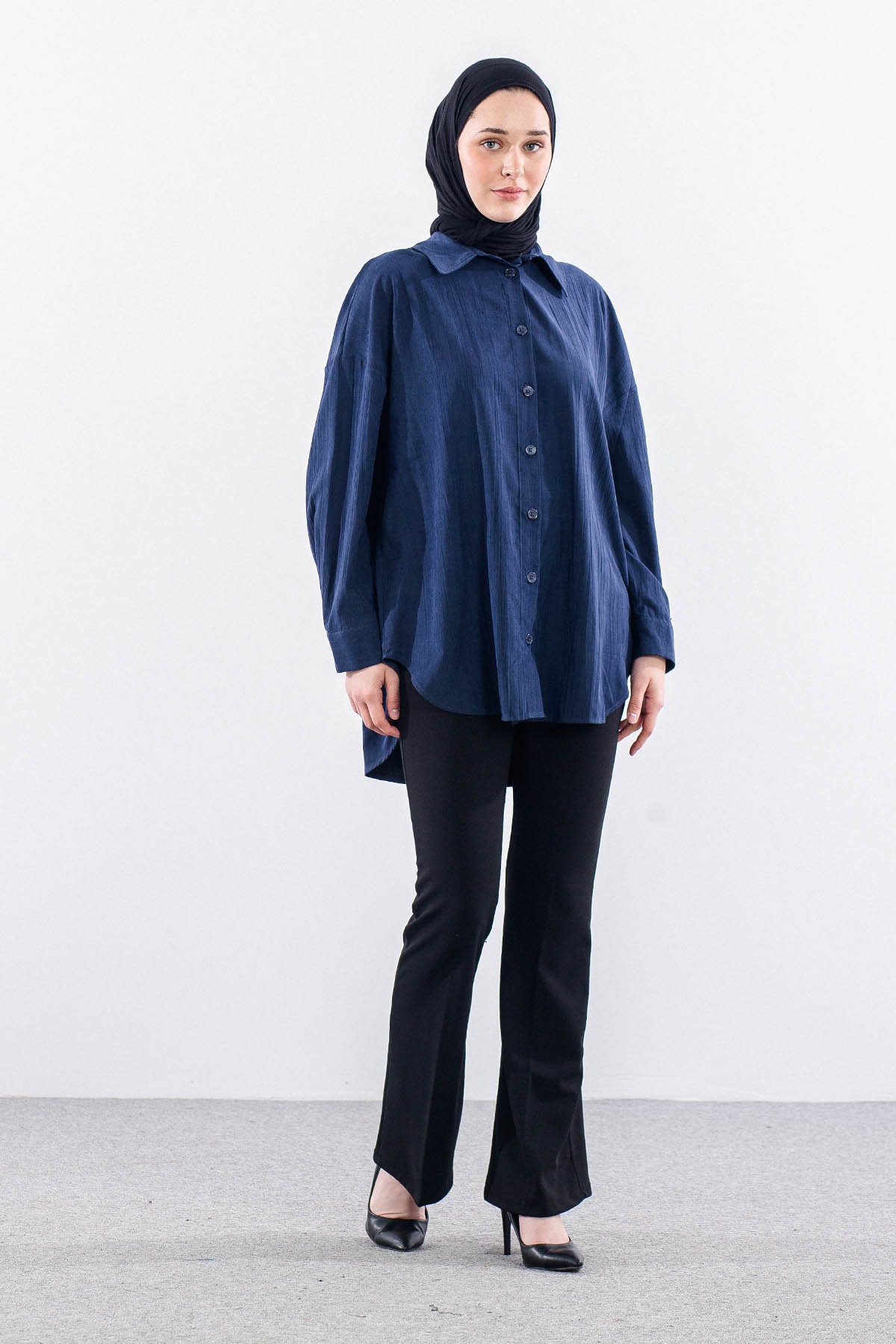 36221 Gömlek Tek Burumcuk - Lacivert - 3