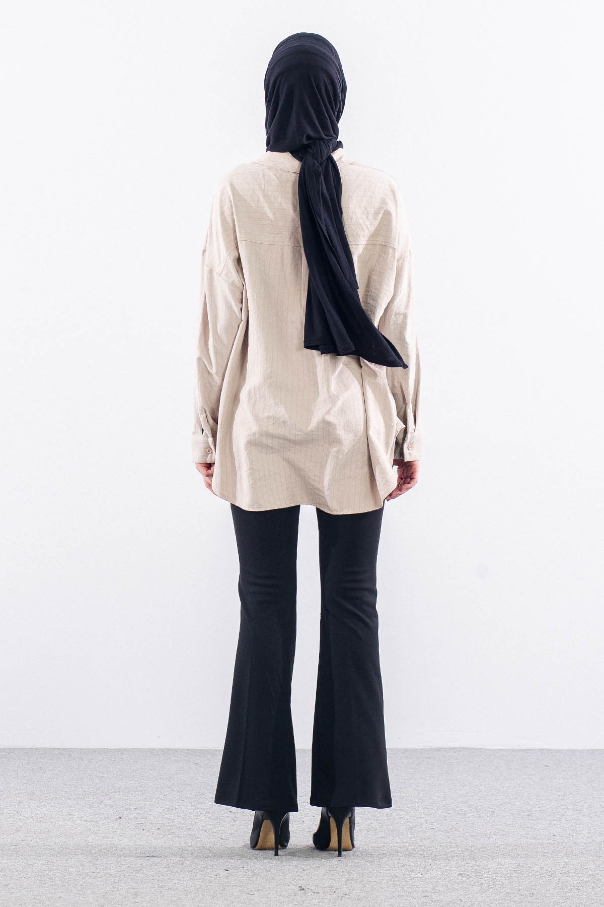 36222 Gömlek Tek Cizgili - Bej - 5