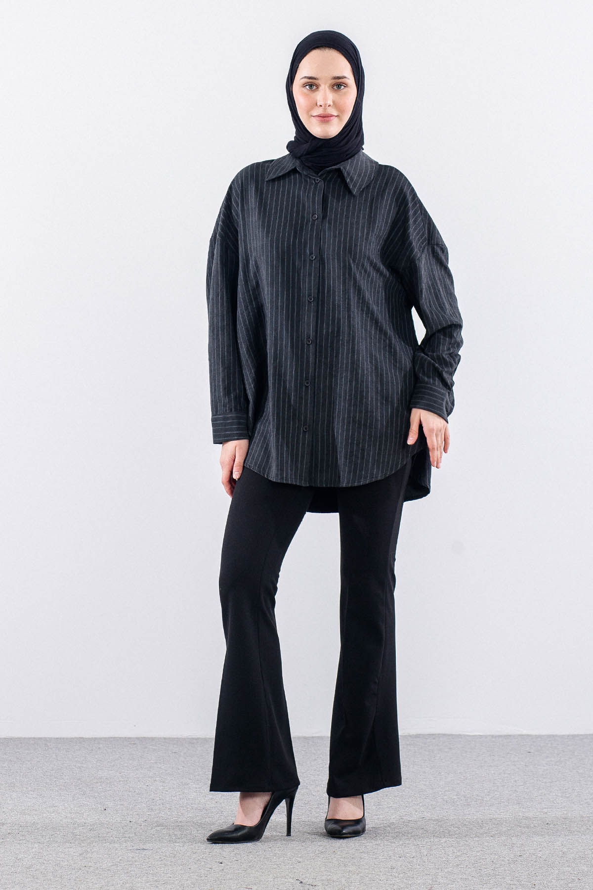 36222 Gömlek Tek Cizgili - Siyah - 3