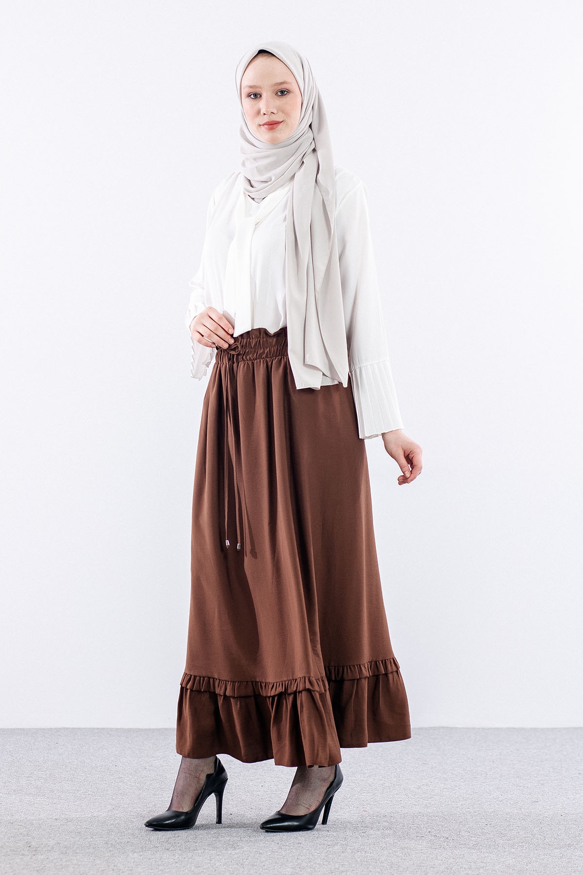 3624 Etek 38-48 Spor - Kahve - 3