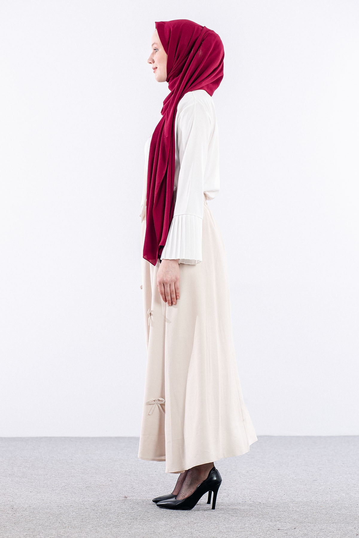 3633 Etek 38-48 Tencel Kumaş - Tas - 5