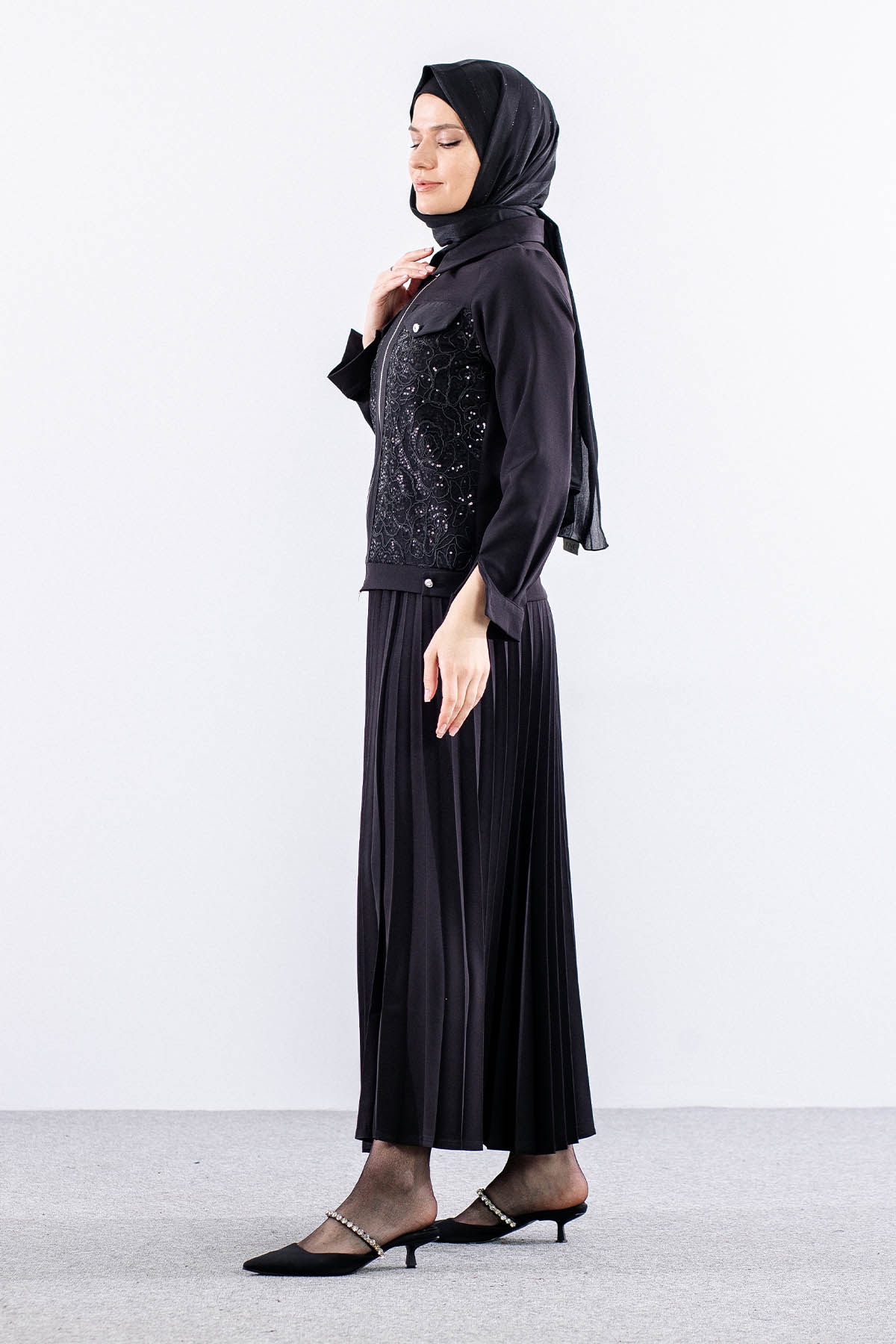 3637 Etek Takim 38-46 Pullu - Siyah - 4