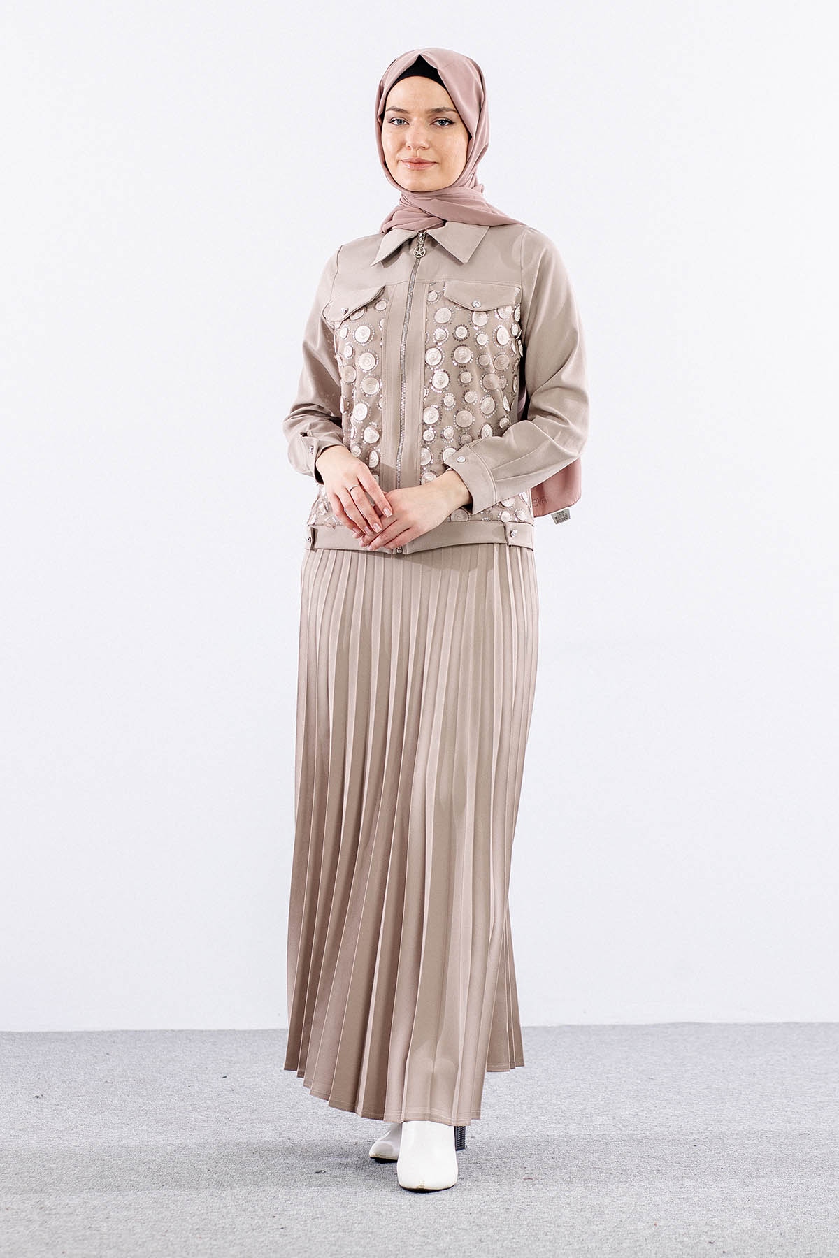 3637 Etek Takim 38-46 Pullu - Tas - 3