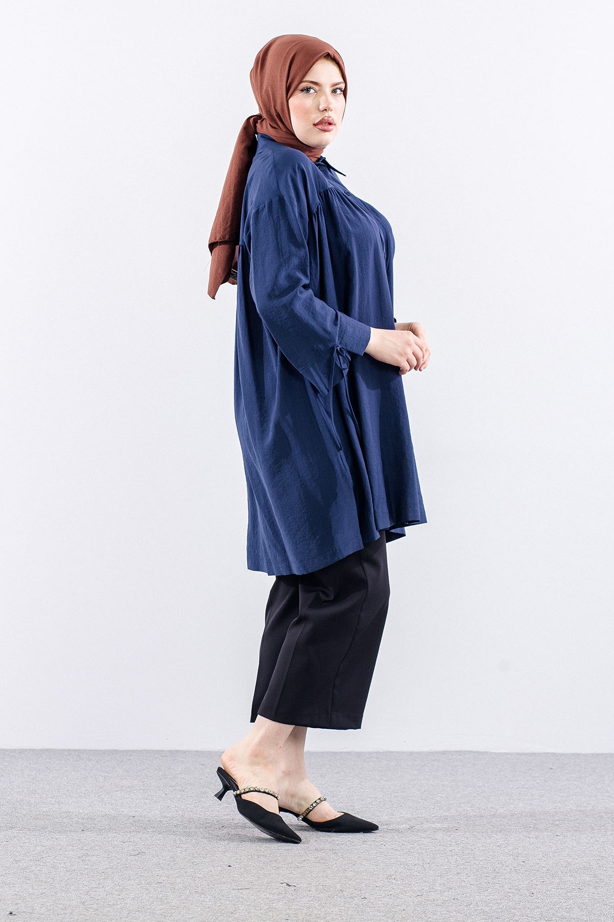 36506  Tunik Tek Kolu Pi̇leli̇ - Lacivert - 3