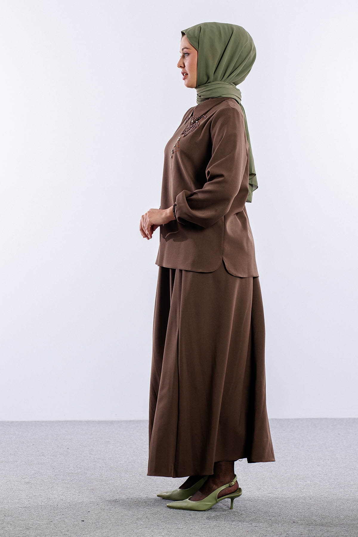 3655 E.takim 42-50  Yaka Tas Isli - Kahve - 4