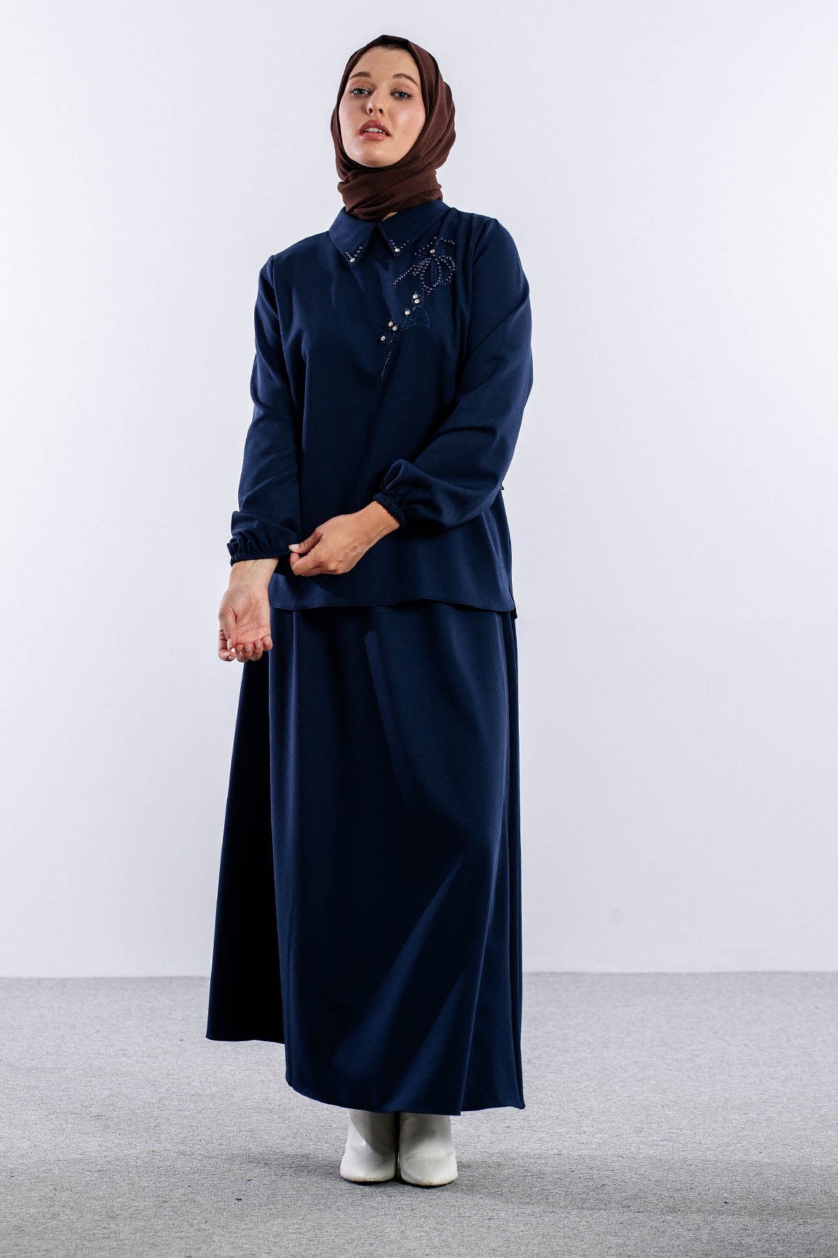 3655 E.takim 42-50  Yaka Tas Isli - Lacivert - 1