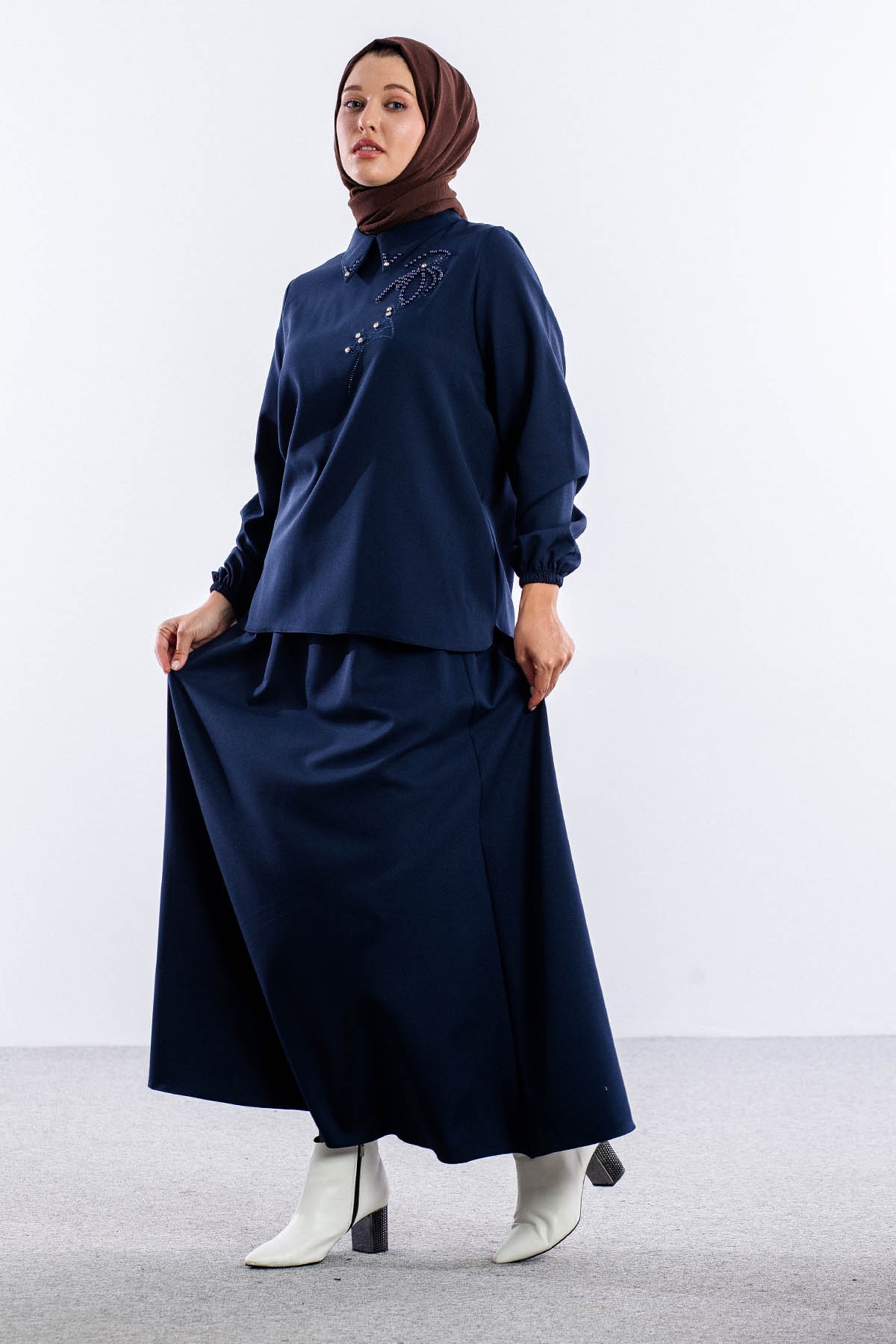 3655 E.takim 42-50  Yaka Tas Isli - Lacivert - 2