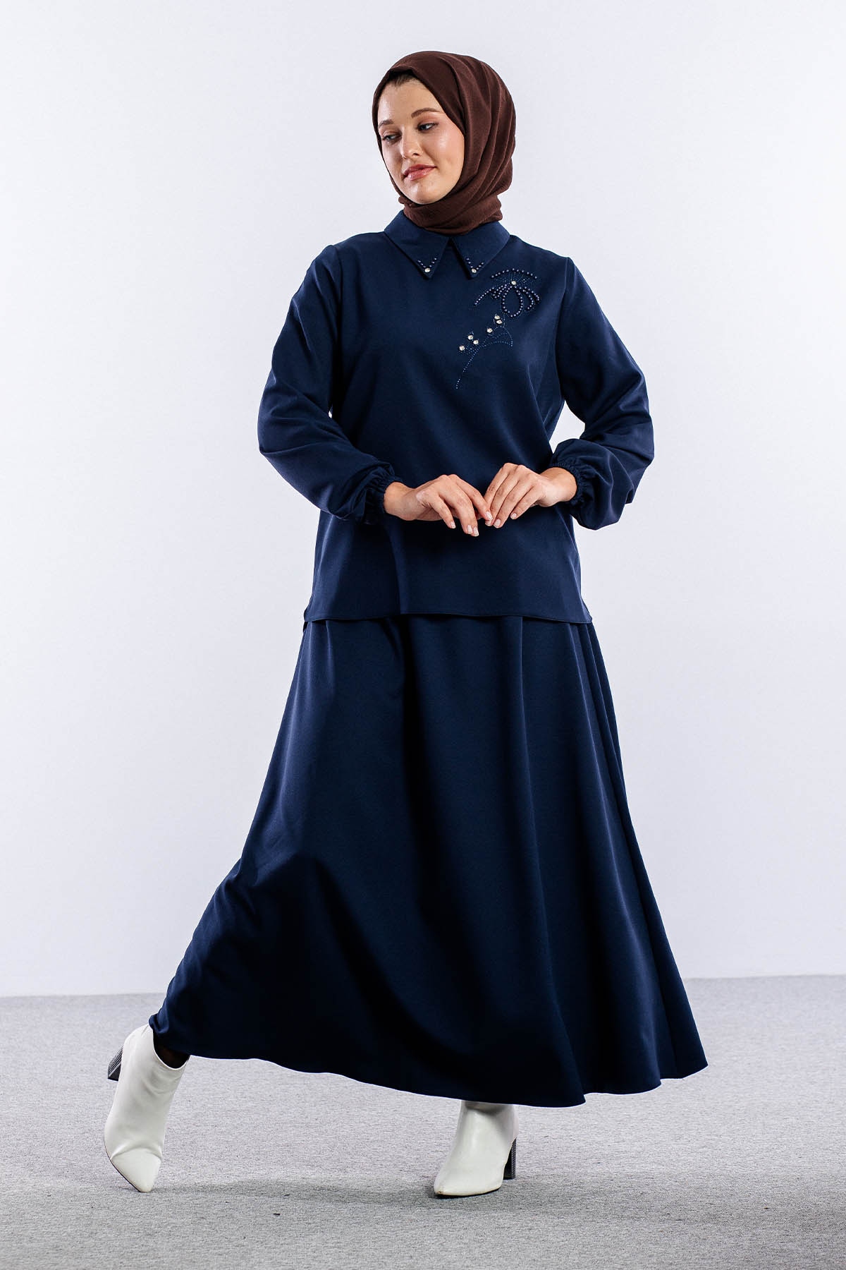 3655 E.takim 42-50  Yaka Tas Isli - Lacivert - 3