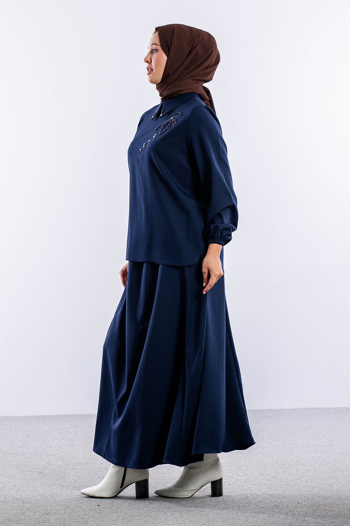 3655 E.takim 42-50  Yaka Tas Isli - Lacivert - 4