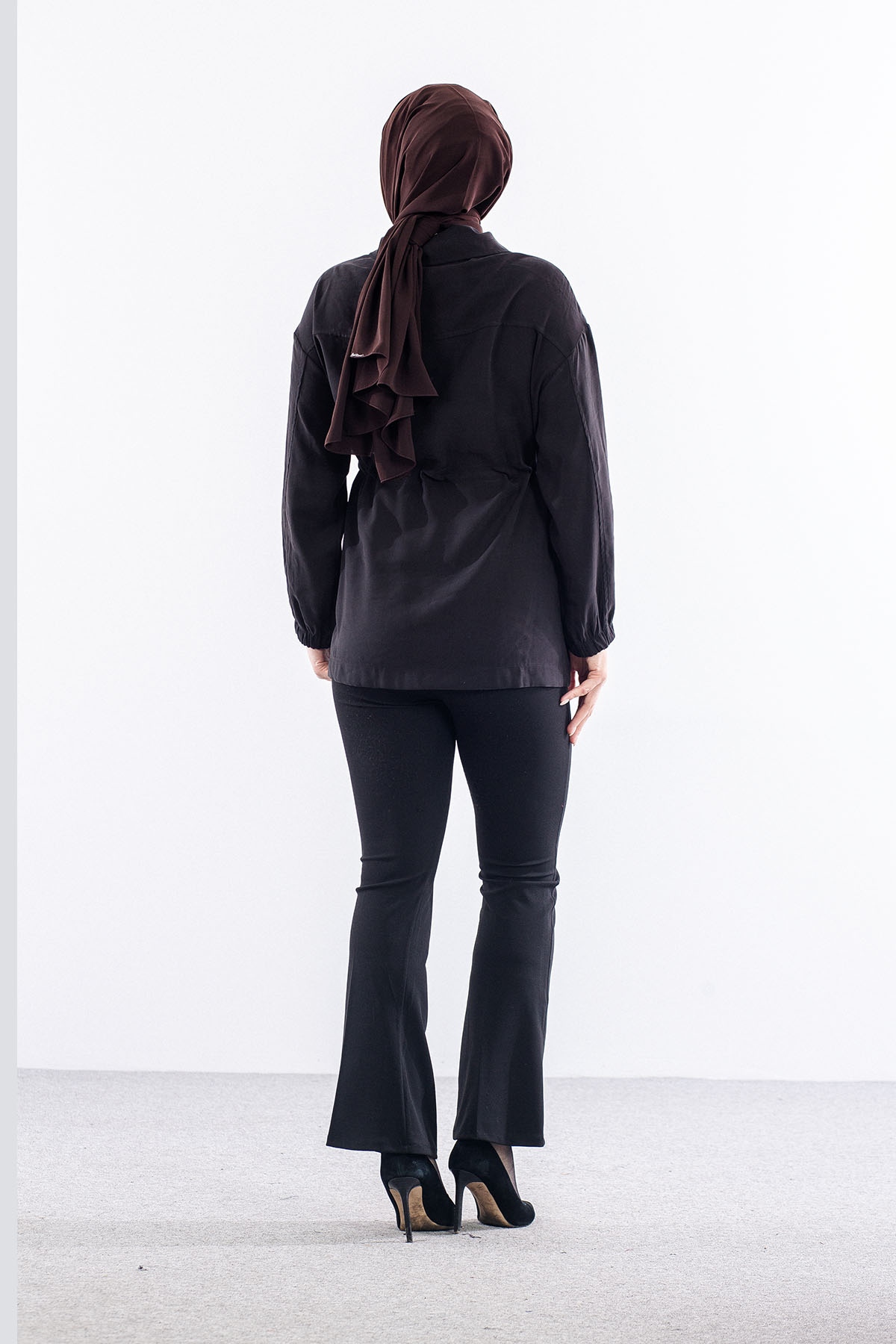 36624 Fermuarli Kap Tek - Siyah - 5