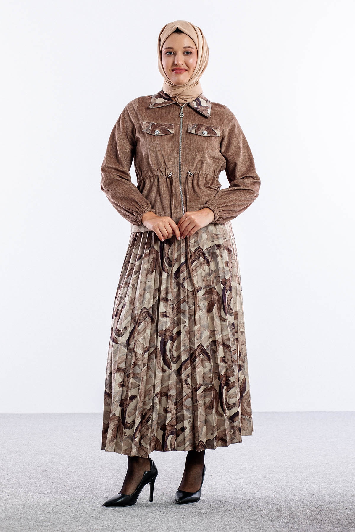 3668 E.takim 38-46 Desenli - Bej - 1